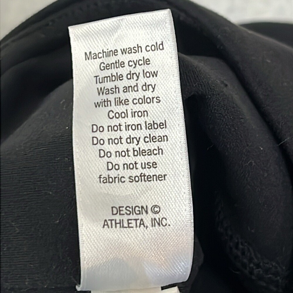 Athleta High Rise Leggings w/Mesh Cut Outs  Womens Size Small Black Ankle Length - Picture 8 of 12